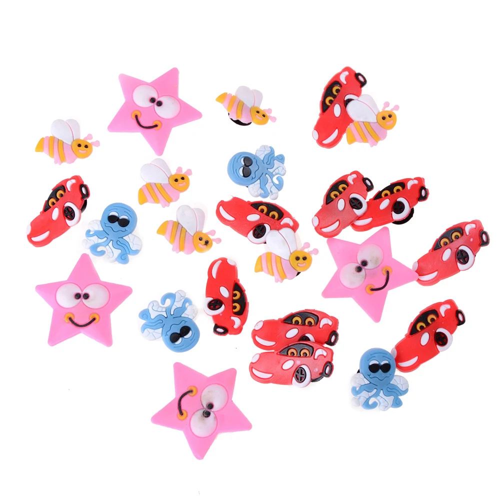 24pcs PVC Shoe Charms Shoe Buckle Accessories for Croc Decoration for Bracelet with hole Children Birthday Party Gift