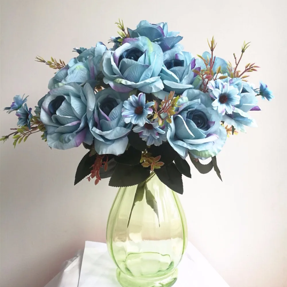 2 Rose Bunches Hybrid Rose Flower Bunch with Little Flower Heads 43cm 6