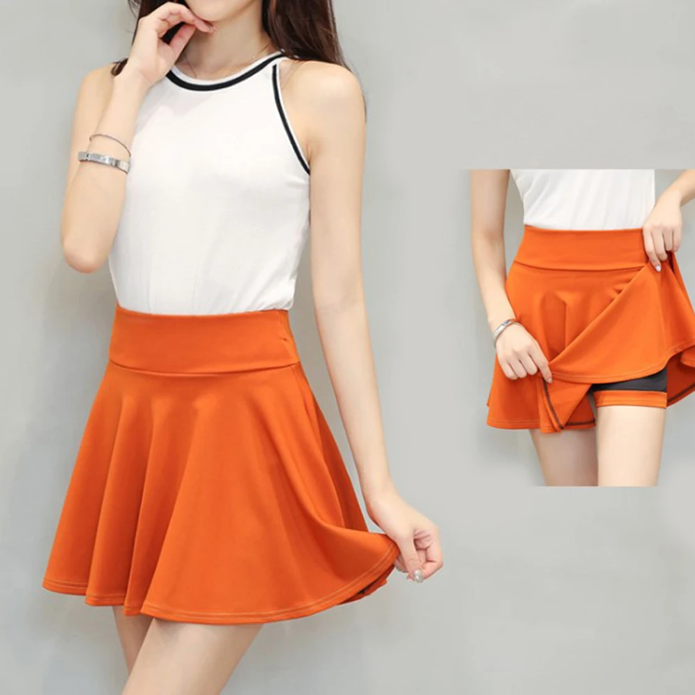 

Women's Summer Skirts A line High Waist Pleated Skirt Female Mini Skirt With Shorts Plus Size Tennis Sport Skirts High Quality