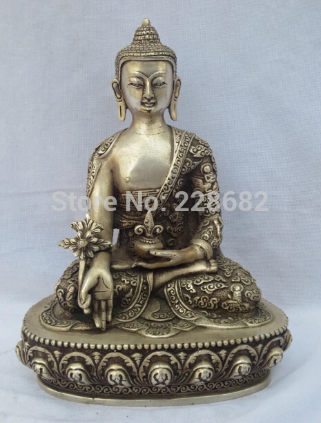 

Collectible Decorated Old Handwork 9.9 INCH Tibet Silver Carved Buddha statue/ Manjusri Bodhisattva Sculpture old 02