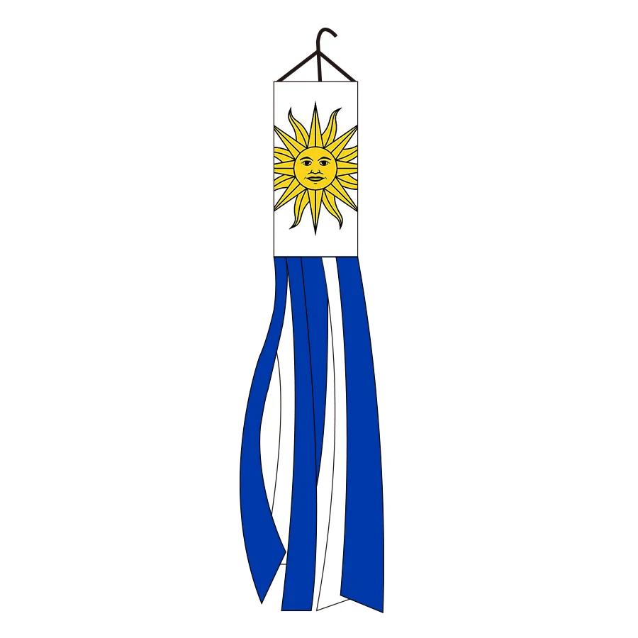 

40-Inch National Uruguay Wind Flags (3.3 Feet)-colorful stripes windsocks-includes hanging clips