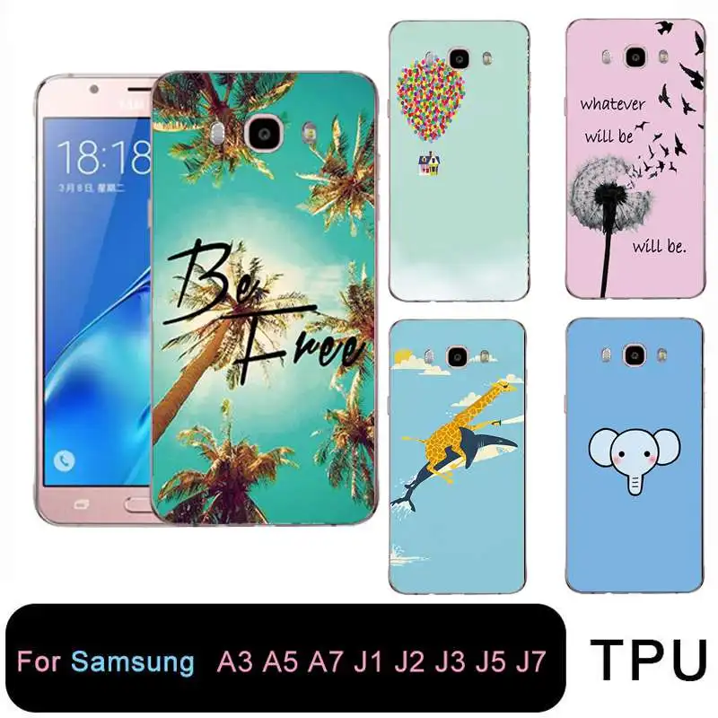 QMSWEI Soft Tpu Clear Phone Case For Samsung Galaxy A3 A5 2016 2017 prime J1 J2 J3 J5 J7 Shark Dadelion Eagle CoverFree shipping |