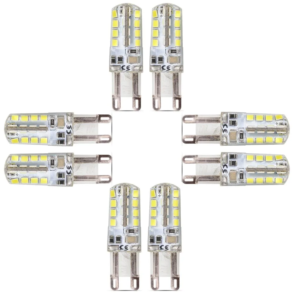 Набор из 8 G9 Светодиодная лампа led 220v 5 Вт 9 32pcs smd 2835 с силиконовым корпусом теплый