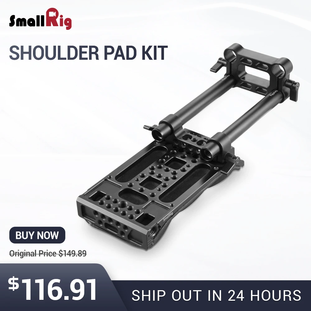

SmallRig DSLR Camera Stabilizer Shoulder Pad Kit With 15mm Rail Rod Clamp 1/4 3/8 Thread Holes Shoulder Mount Pad Rig 2167
