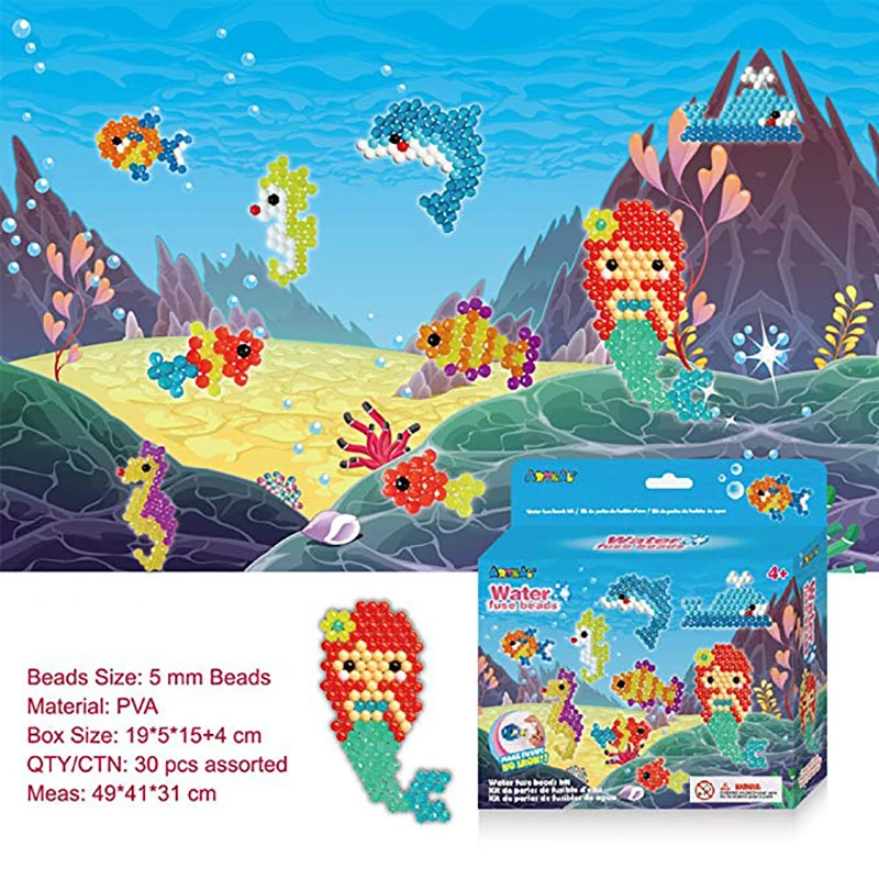 

Aquabeads DIY 3D Puzzle Magic Aqua Beads Children Educational Toys Animal Molds Hand Making Spell Replenish Beans Kids Puzzles