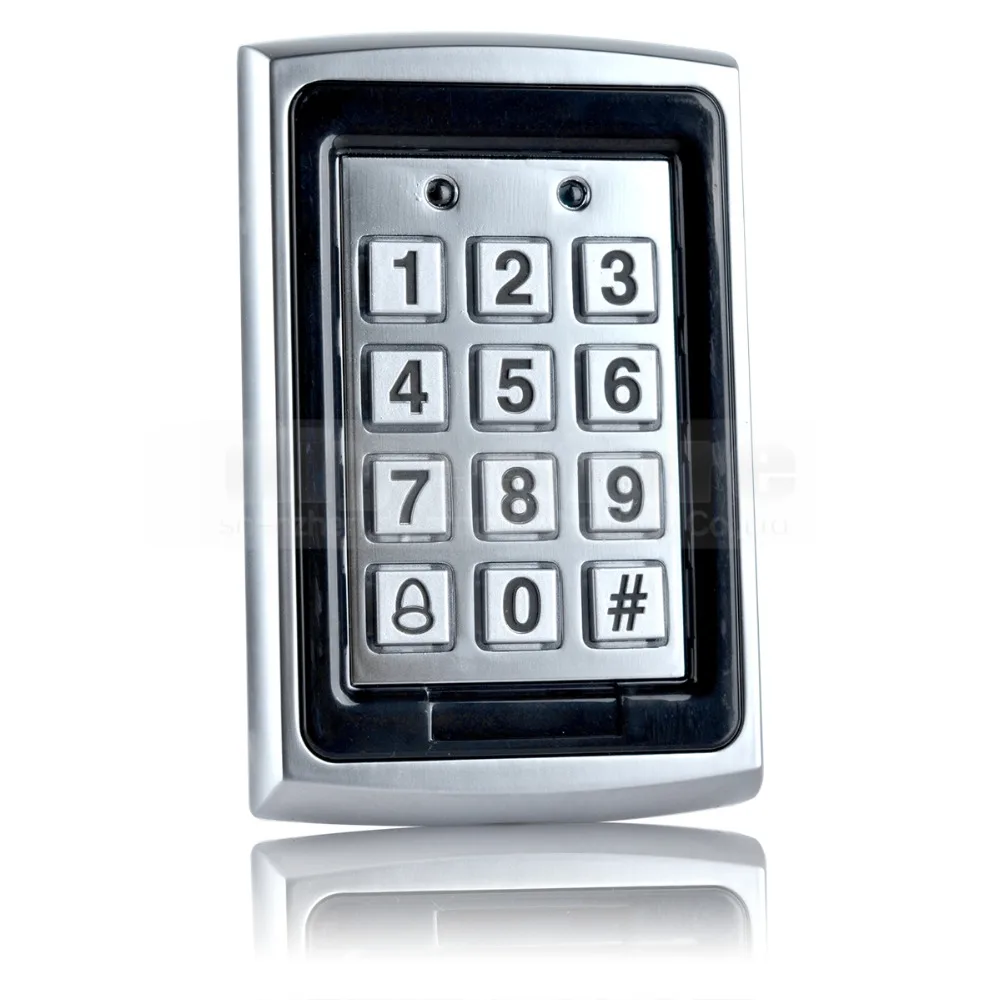 DIYSECUR 125 кГц RFID считыватель ID карт металлическая клавиатура с дверной звонок Кнопка Система контроля допуска к двери+ 10 ID брелоков