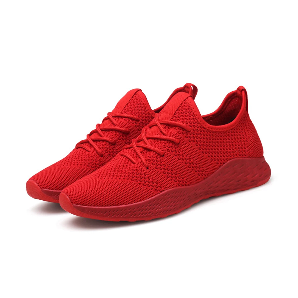 

Casual Summer Breathable Lightweight Men's Vulcanize Shoes Mesh Lace-Up Sneakers Mens Non-slip Black White Shoes Brand Designer
