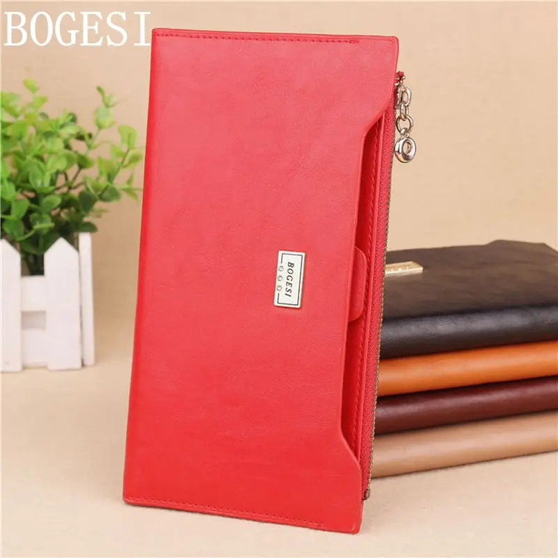 

BOGESI New Korean Female Wallet Thin Soft Large Capacity Handbags Fashion Wild Card Female Wallet Multi functional Female Wallet