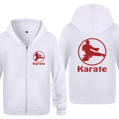 

man zipper hoodies Karate printed hooded spring Autumn thin hoodie, Adult Student style, street style