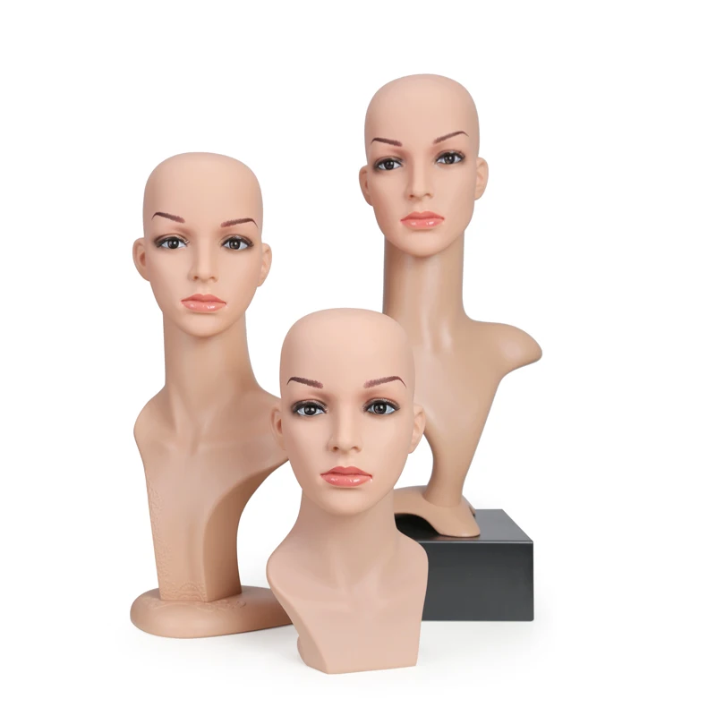 

Clothing Store Wig Display Props Female Simulation Head Table Model Head Hat Scarf Jewelry Display Shop Window Display Stand