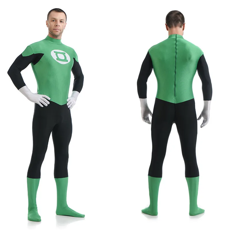 Фильм Костюм зеленого фонаря Hal Jordan супергероя Косплэй взрослые комплекты супер