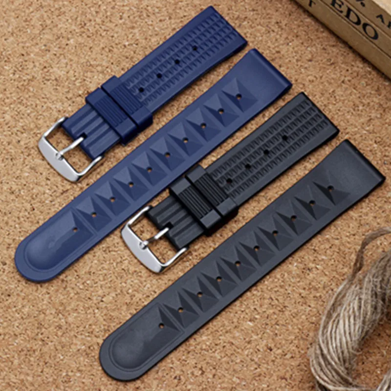 

20 22mm Silicone Gel Watch Band DIY For TAG_Heuer WAZ2113 Watch Strap Perforated Rubber Silicone Belts Waterproof Men's Bracelet
