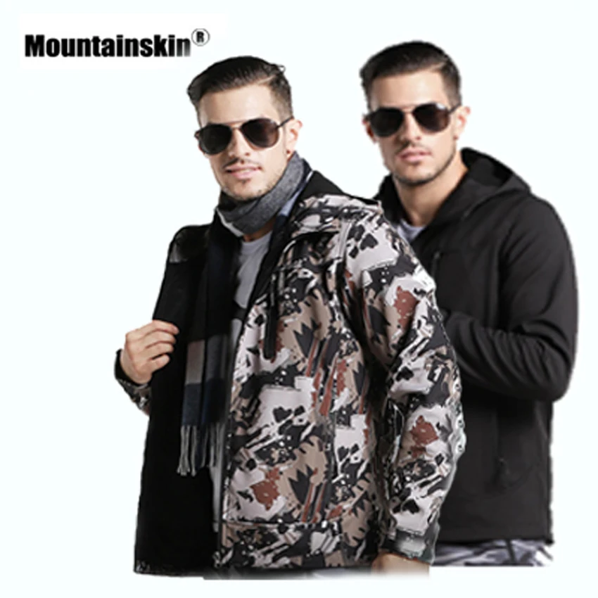 Mountainskin الرجال الربيع في الهواء الطلق الرياضة سوفتشيل جاكيت من الصوف التخييم المشي يندبروف الحرارية مقنعين العلامة التجارية الملابس VA333 Mountainskin الرجال الربيع في الهواء الطلق الرياضة سوفتشيل جاكيت من الصوف التخييم المشي يندبروف الحرارية مقنعين العلامة التجارية الملابس VA333