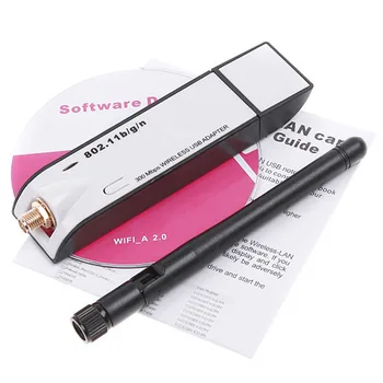 

Mini 300Mbps WiFi 802.11b/g/n Network LAN Card USB Wireless Adapter Antenna PC 8317