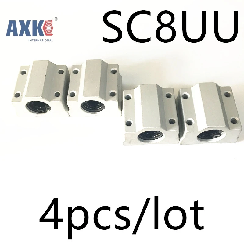 خطي السكك الحديدية Axk Cnc راوتر أجزاء عالية الجودة 4 قطعة/الوحدة Sc8uu Scs8uu 8 مللي متر الخطي اضعا الكرة كتلة مع Lm8uu بوش ، وسادة