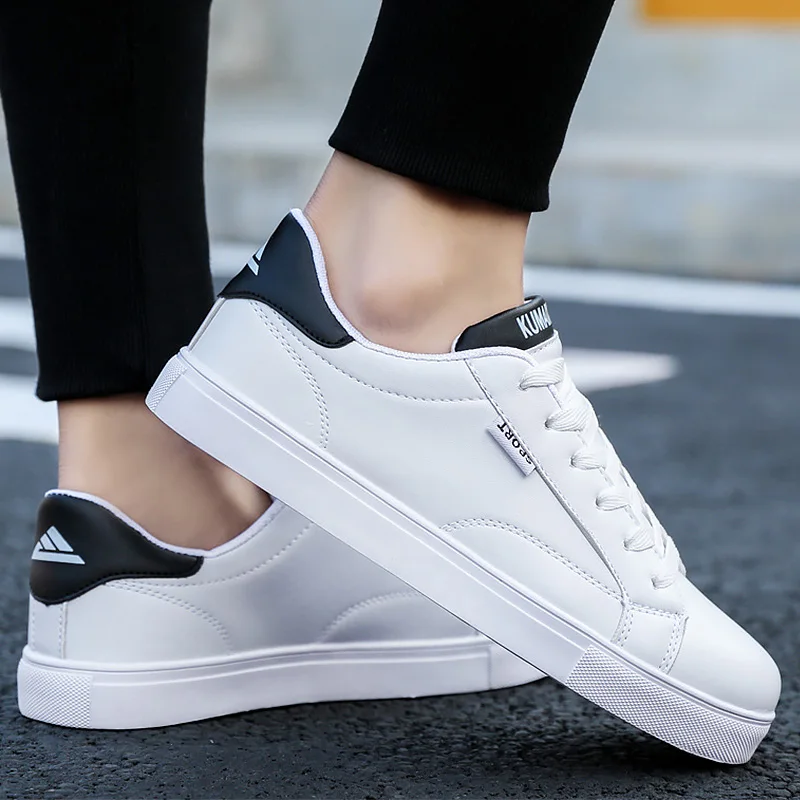 Men vulcanized shoes white sneakers men flats sport shoes 2019 autumn leisure comfort Korean version