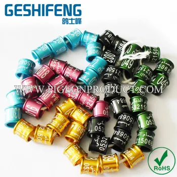 

200pc free size 8mm with crimping beautiful hot aluminum pigeon birds ring free shipping