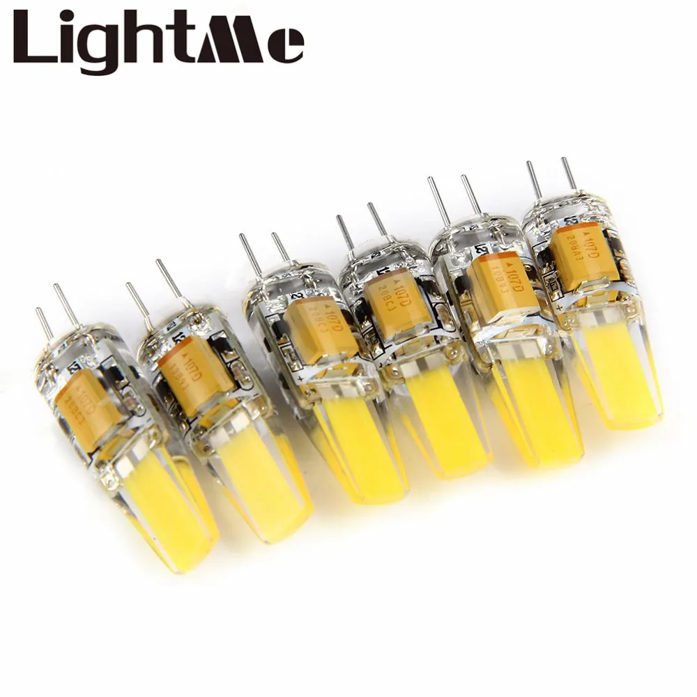 

High Quality 6pcs 6W Dimmable G4 LED Lamps DC AC 12V COB Bulb Chandelier White Light Energy Saving LED Light Bulbs Beads 1636293