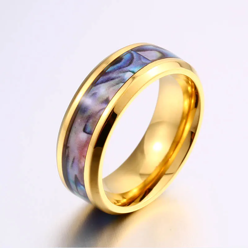 

BEIER Shells Ring with Gold/black/steel For Man Titanium Steel High Polished Man's Fashion Wedding Jewelry Love gift BR-R111