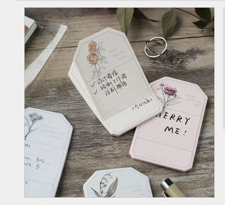 

30Pages/Pack flower memory retro plants herb Sticky Notes Daily Agenda Planner Tool Index Label Memos Message Notes Scratch pad