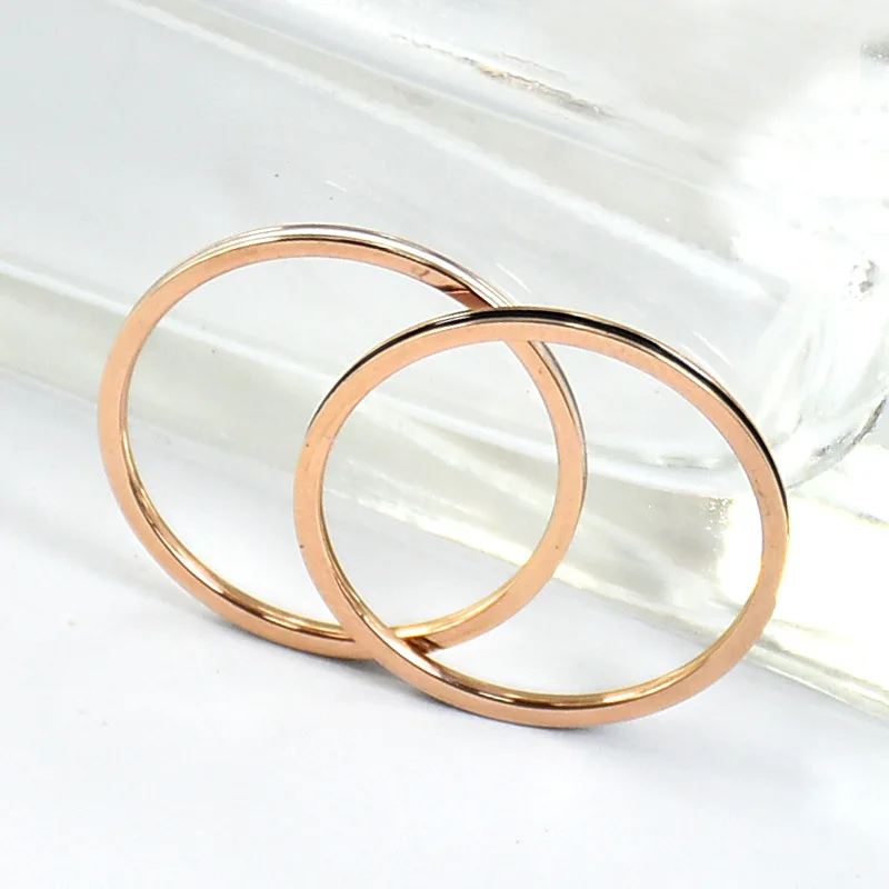 Модное 1 мм тонкое шарнирное черное белое красное эпоксидное титановое стальное кольцо Классические обручальные парные Кольца из розового золота для женщин BXJ31