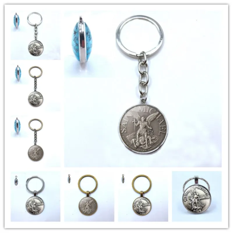 

2019 new men key chain Archangel St.Michael Protect Me Saint Shield Protection Charm russian orhodox pendant for Holy Gift
