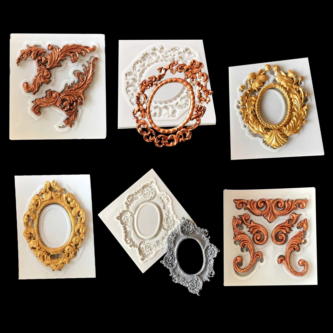 

Soap Mould 1PC Retro Frame Fondant Molds Cake Decorating Tools Chocolate Soap Mold Cake Stencils Kitchen Pastry Tools