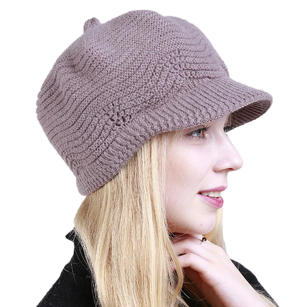 Новинка, Высококачественная женская шапка, теплая однотонная вязаная шапка, холодный берет, высокое качество, Slouch, лыжная шапка, плетеные шляпы, кепка для женщин, подходит для девушек