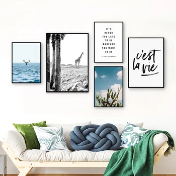 

Nordic contracted plants Wall Art Canvas Poster and Print Canvas Painting Morden landscape Decorative Picture for Living Room