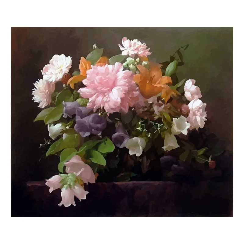 Begonia цветок картина маслом по номерам китайская роза ручная работа Рисование