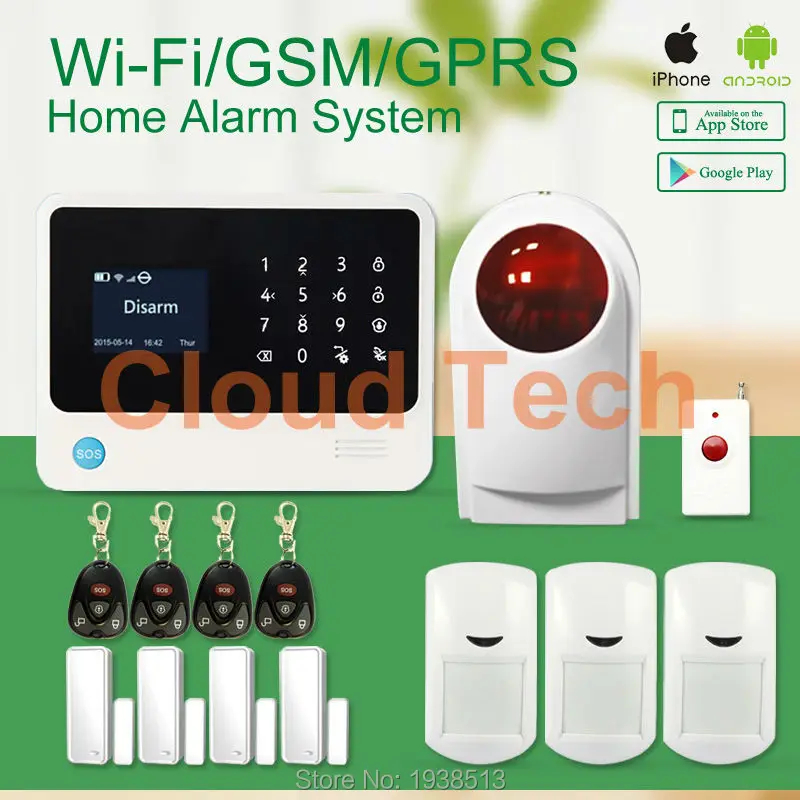 original G90B WIFI GSM alarm system with GPRS,Support RFID,home