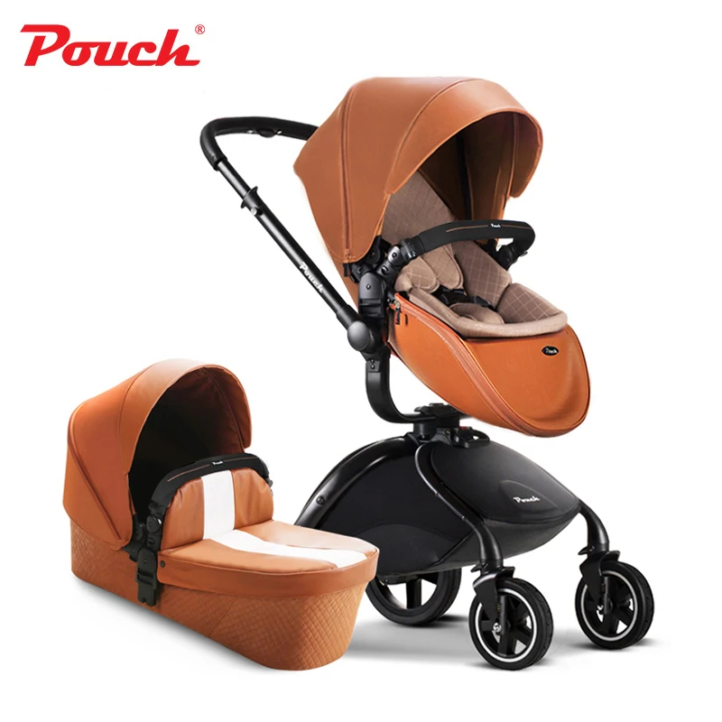 Чехол, лидер продаж, металлическая детская коляска 3 в 1 для детей от 0 до 4 лет, кожаная складная детская коляска, независимая спальная корзина