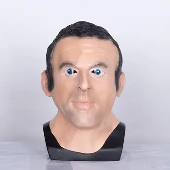 

French President Emmanuel Macron Mask Latex Full Face Halloween Realistic Celebrity Adult President Cosplay Fancy Costume Props