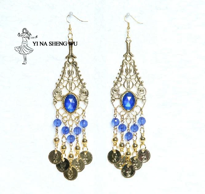 Belly Dance Indian Jewelry Accessories Wear Bollywood Jewelry for Dance Earrings Gold
