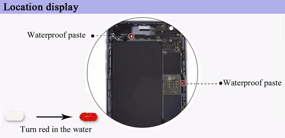 100 шт./лот материнская плата водостойкая красная наклейка для iPhone 6 6p 6sp 7 8 P водяное повреждение печать гарантия этикетки индикатор набор датчика