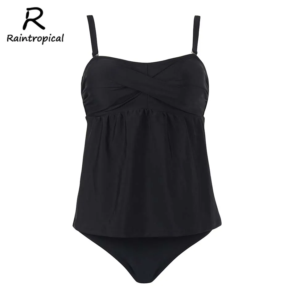 

Raintropical New Sexy Women Swimwear Female Swimsuit Plus Size Tankini Set Solid Bottom Summer Swim Beach Wear Bathing Suits