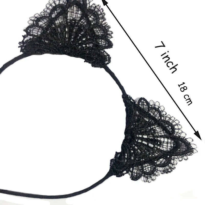 1PCS Black White Lace Headband For Women Girls Cat Ears Dance Party Hairbands Sexy Lady Fashion Hair Accessories ladies headband Hair Accessories