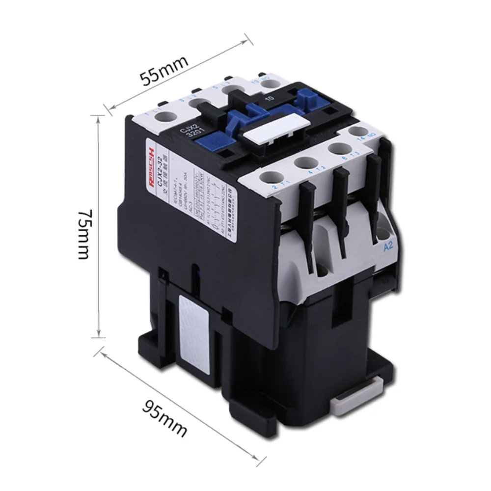 Контактор переменного тока 32A 3 фазы 380 V 220 V 110 V 36 V 24 V 50/60Hz Din рейка крепление контактор переменного тока CJX2-3201 LC1