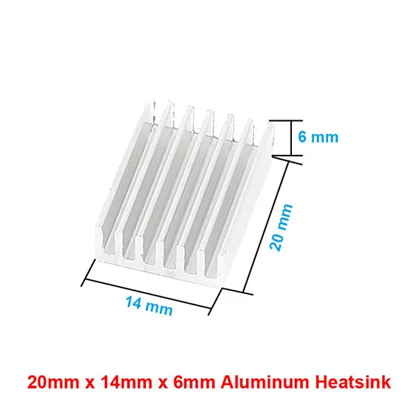 En-Labs, новинка, 20 шт, серебро, 14x14x6 мм, алюминиевый радиатор радиатора для процессора, графического процессора, электронного чипсета, рассеивания тепла - Цвет лезвия: 20x14x6mm