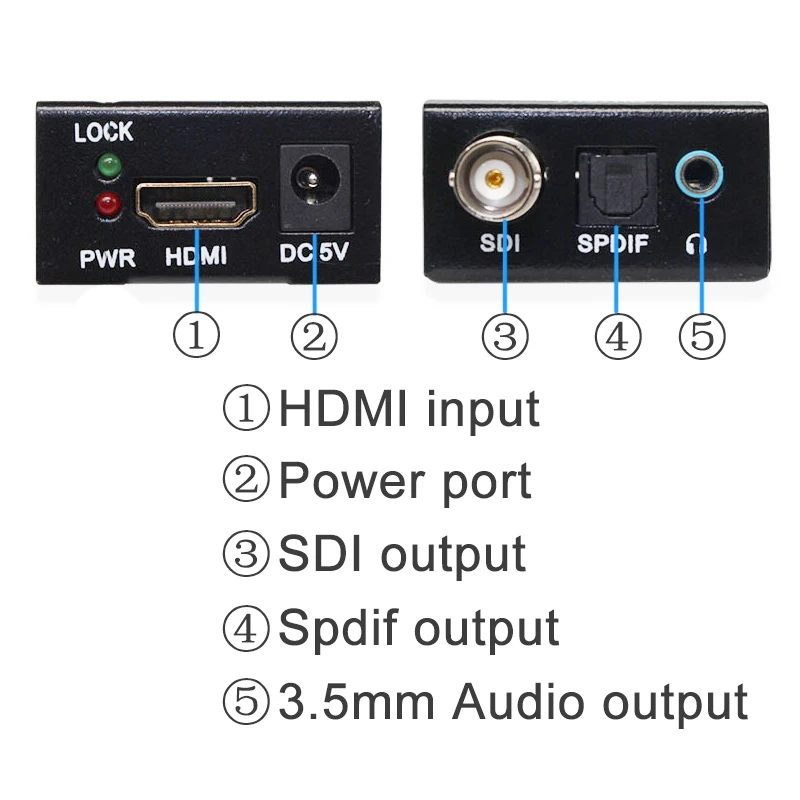 Wiistar HDMI к SDI аудио видео конвертер с spdif и 3,5 мм выход адаптер конвертер HDMI2SDI Toslink оптический для DVD STB мониторы