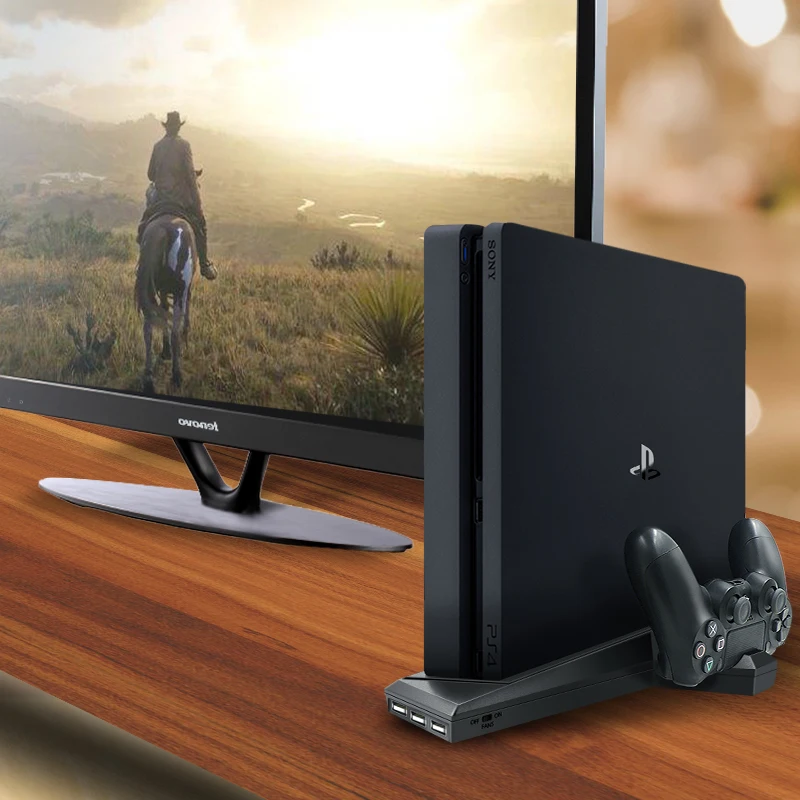 Вентилятор охлаждения джойстик Зарядка для PS4/PS4 тонкая игровая вертикальная