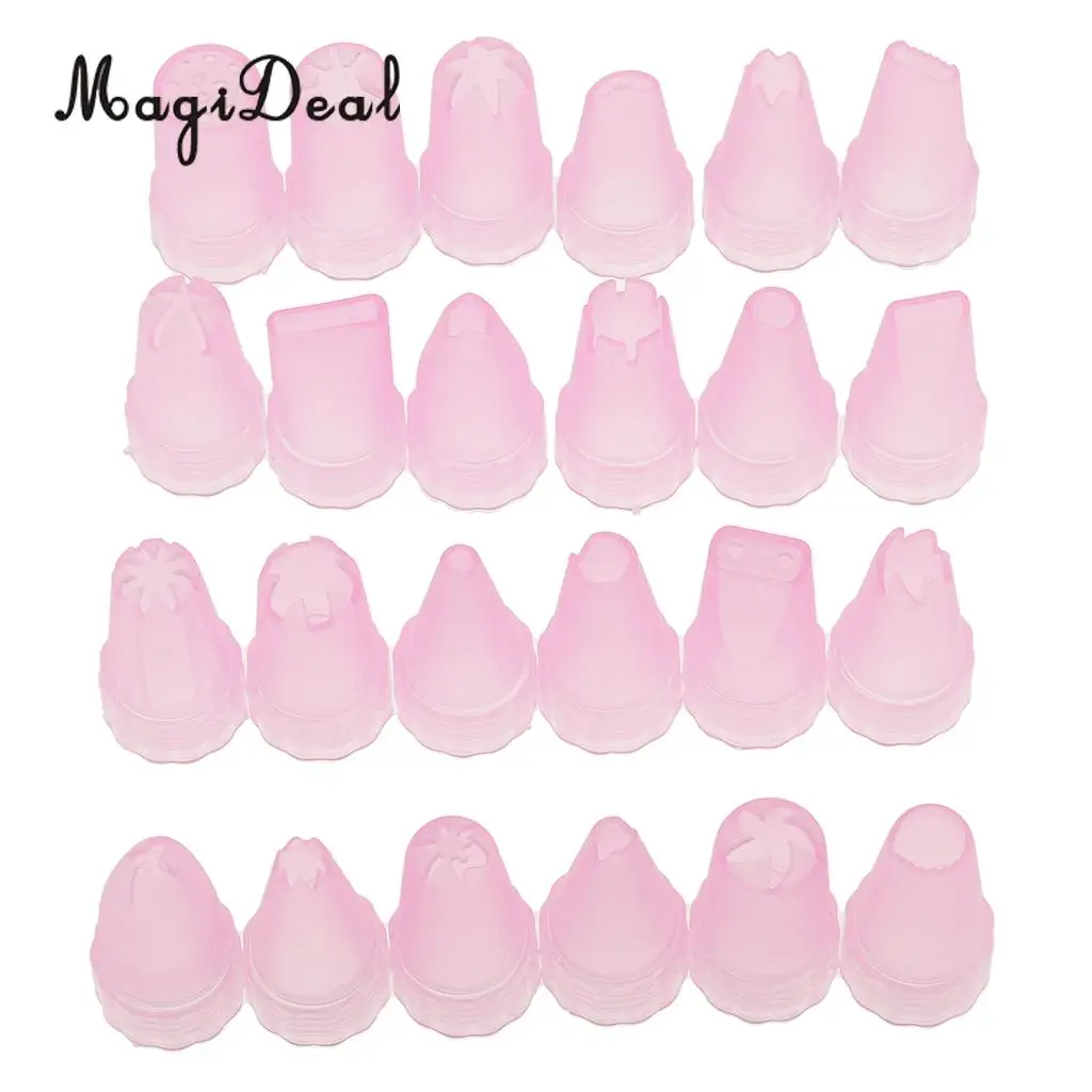 24Pcs Plastic Pastry Tubes Miniature Dollhouse Kitchen Container Set Tableware DIY Mini Clay Toys Decoration
