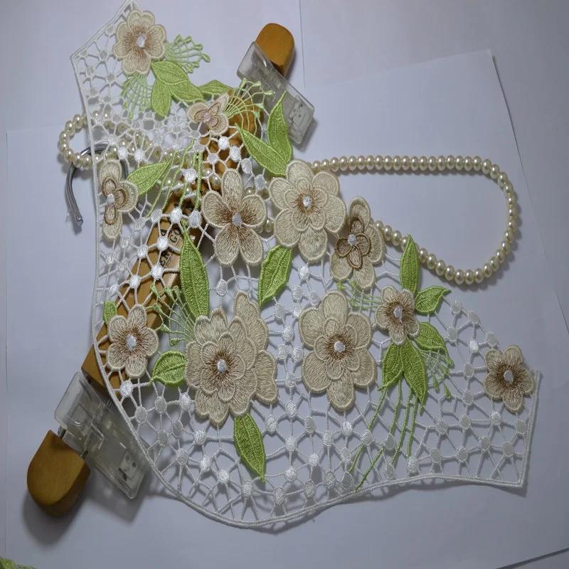 

(1pair/lot)Chinese style green hollow patches Wedding Bridal Embroidery Lace patch Sewing Lace Applique A-16053003