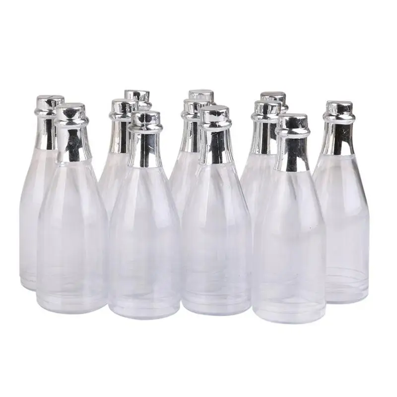 

12pcs Champagne Bottles Candy Bottle Box Shower Party Favors (Transparent)