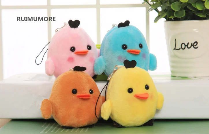 

Lovely Coloful Chickens Stuffed Animal Toy , 6CM Approx. Little Charm keys Pendant Plush TOY Gift DOLL