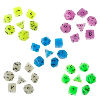 

7 pcs Portable multilateral 15mm Transparent Cube Round Corner Table Dices Playing