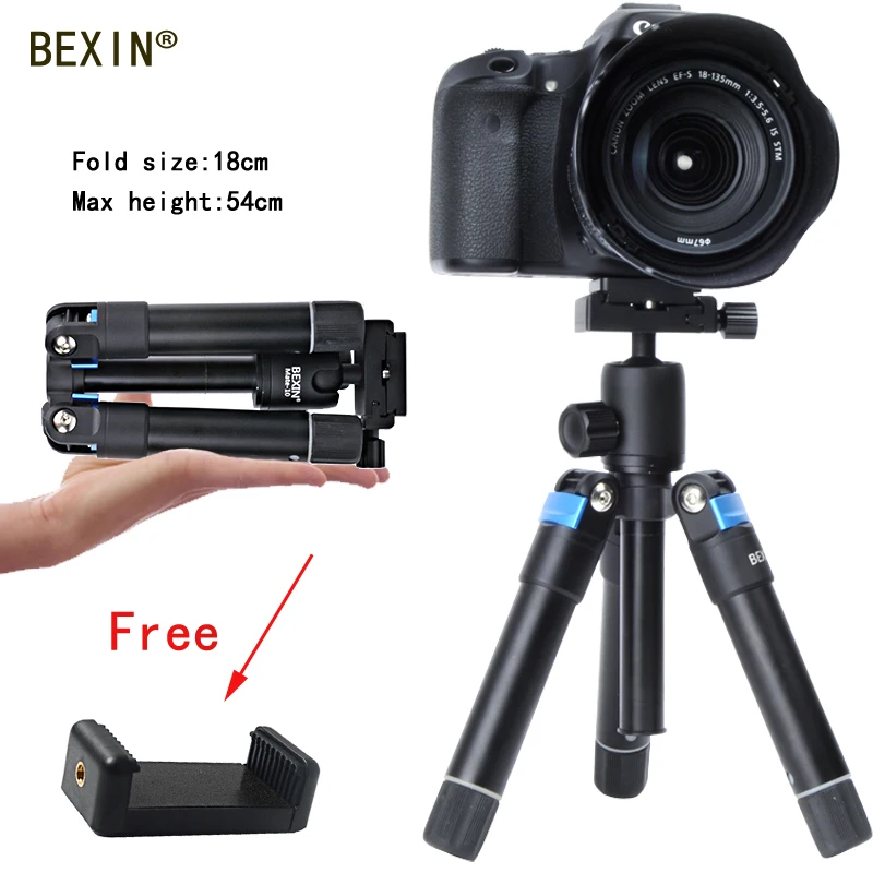 New Style Aluminum Camera Tripod Lightweight Compact Foldable Desktop