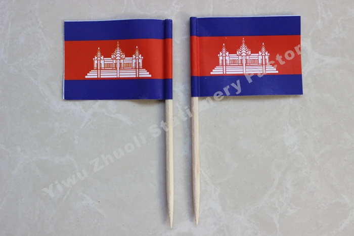 送料無料カンボジア旗つまようじフラグ 3 5x2 5 センチ 300 ピース バッグカンボジア国旗 Cambodia Flag National Flagtoothpick Flag Aliexpress