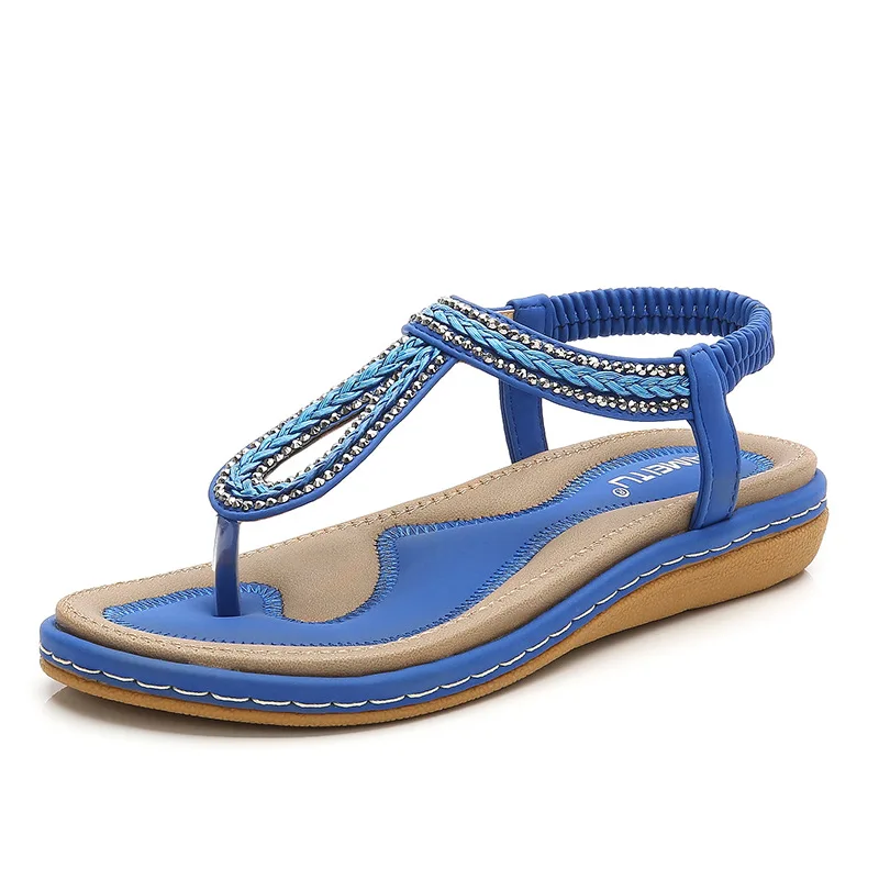 

New Women Sandal Flat Heel Sandalias Femininas Summer Casual Single Shoes Woman Soft Bottom Slippers Sandals Size 35-42 415