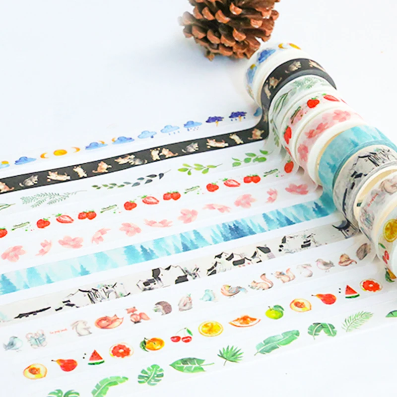 

15mm * 7m Cute Kawaii Flowers Cat Masking Washi Tape Decorative Adhesive Tape Decora Diy Scrapbooking Sticker Label Stationery